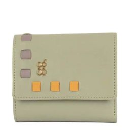 Baggit Green Textured Tri-Fold Wallet for Women-image-72