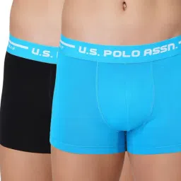 U.S. Polo Assn. Black & Blue Cotton Regular Fit Trunks - Pack Of 2-picture-10