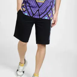 Jack & Jones Black Regular Fit Printed Shorts-image-49