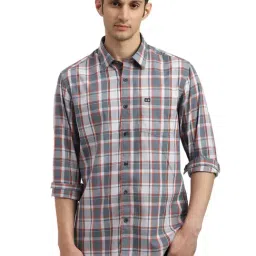 Arrow Grey Cotton Slim Fit Checks Shirt-picture-43