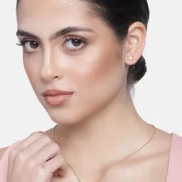 Estele Gold-Plated Solitaire Pendant & Earring Set for Women-18