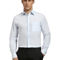 Louis Philippe Blue Cotton Regular Fit Shirt-image-21