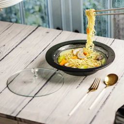 Trovea's Grey Glass Pasta Bowl with Lid-24
