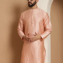 Anouk Men Pink Thread Work Kurta-picture-19
