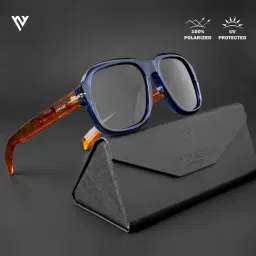Voyage Black Wayfarer Polarised and UV Protected Lens Unisex Sunglasses-image-53