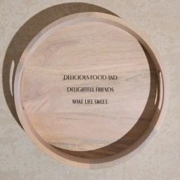 Westside Home Beige Text Patterned Serving Tray-43