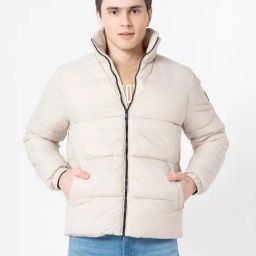 Red Tape Beige Regular Fit Quilted Jacket-14