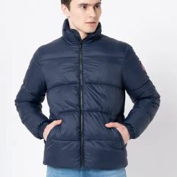 Red Tape Navy Blue Regular Fit Quilted Jacket-22