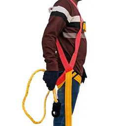 Ladwa Full Body Safety Belt Harness Polyester Yellow,LSI - Safety Harnes $caff Hook - P1-39