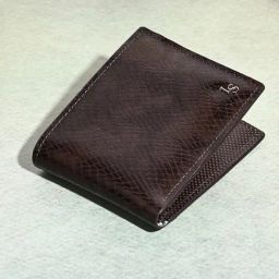 Louis Stitch Brunette Brown Textured Leather Medium Bi-Fold Wallet-picture-3