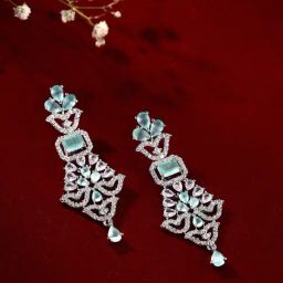 Priyaasi Mint AD Stone Studded Drop Earring-34