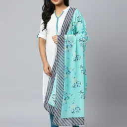 Aurelia Turquoise Printed Dupatta image 1