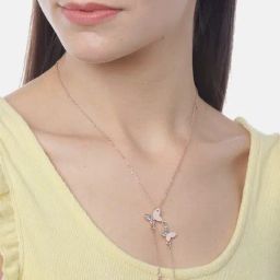 YouBella Rose Gold Plated Stylish Butterfly Chain Necklace-13
