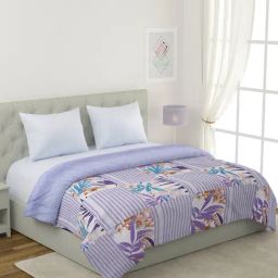 Romee Blue Cotton Floral Blankets Quilts and Dohars-16