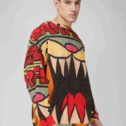 The Clothing Factory Multicolor Terry Over Sized Printed Sweatshirt-17