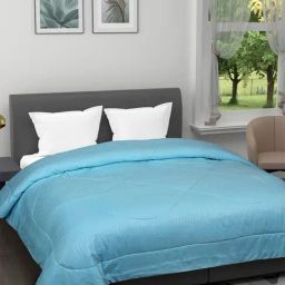 Romee Blue Microfibre Stripes Blankets Quilts and Dohars-44