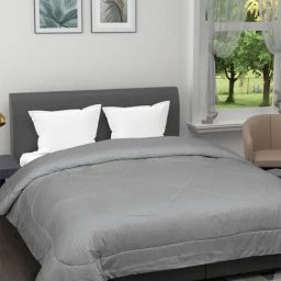 Romee Grey Microfibre Stripes Blankets Quilts and Dohars-99