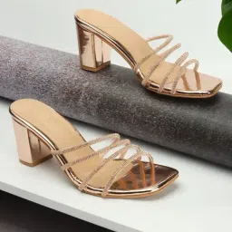Iconics Women's Rose Gold Casual Sandals-image-48