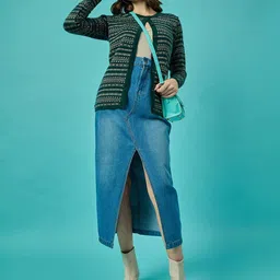CLAPTON Women Woollen Self Design Cardigan Sweater-84