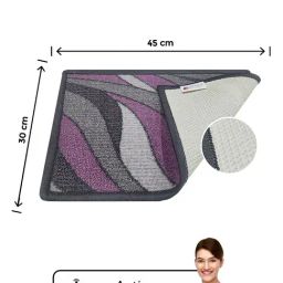 Bianca Grape & Grey Nylon Abstract Door Mat (Small) image 3