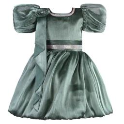 Wish Karo Girls Shadow Green Frock-image-35