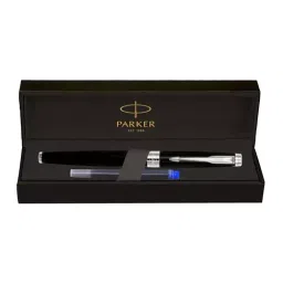 Parker Aster Lacque Black Fountain Pen Fine Chrome Trim Black Body Color, 9000024487-image-15