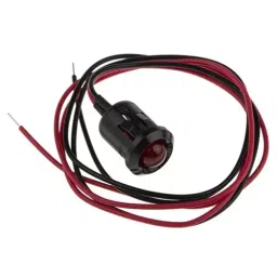 RS PRO Red Panel Mount Indicator 24V DC, Mounting Hole Size 12 mm, Termination Type Lead Wires, Model No 209030-43