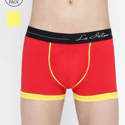 La Intimo Red & Yellow Comfort Fit Trunks - Pack Of 2-image-41
