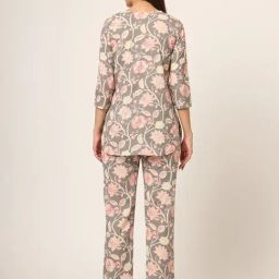Divena Grey Printed Top With Pyjamas image 2