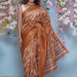 LABEL KASHI Floral Printed Banarasi Saree-picture-36