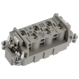 Harting Heavy Duty Connector Inserts / Modules RECTANGULAR HAN INSERT, PLUG, 6WAY SCREW, 09310062601-65