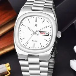 Shocknshop Unisex Analog Square Dial & Analogue Multi Function Watch WCH149White-1