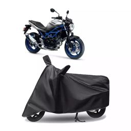 Auto Pearl Polyester Two Wheeler Cover for Suzuki SV 650 (Grey)-image-91