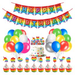 Zyozi Pop Birthday Party Decorations, Fidget Party Supplies,Multi Colour- (Pack of 37)-image-15