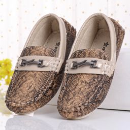 Cute Walk by Babyhug Slip On Formal Shoes- Beige-picture-40