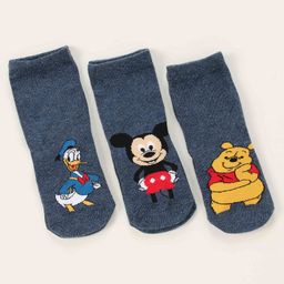 Cute Walk by Babyhug Ankle Length Antibacterial Socks Donald Duck Mickey Mouse Pooh Design Pack Of 3 - Multicolor-picture-28