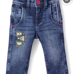 UCB Full Length Jeans With Logo Embroidery - Blue-image-4