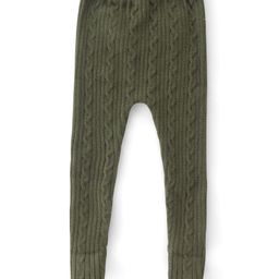 Babyhug Knitted Footed Leggings With Cable Knit Design - Olive Green-image-33