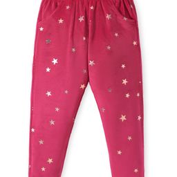 Babyhug Full Length Fleece and Woollen Lounge Pant With Butterfly Design - Fuchsia-image-62