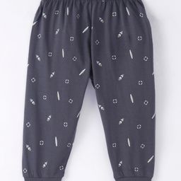 Ollypop Sinker Knit Full Length Lounge Pant With Beach Theme Print - Charcoal Grey-picture-19