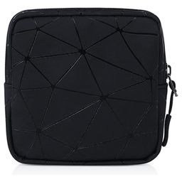 House of Quirk Faux leather Sanitary Napkin Storage Bag Menstrual Cup Pouch Portable Pads With Zipper Feminine Menstruation First Period Bags (Black)-picture-31