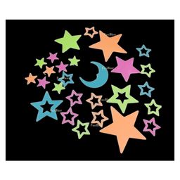 FunBlast Glow in The Dark Moon and Star Shaped Stickers Pack of 26 - Multicolor image 2