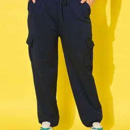 DIMPY GARMENTS Women Relaxed High-Rise Cargo Styles Joggers-image-97