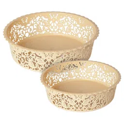 Kuber Industries Beige Set of 2 Regular Multi-Utility Organisers-23