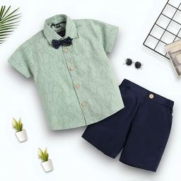 GLAM ELEGANCE Kids Printed Short Sleeves Shirt With Shorts-image-97