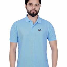 LA MILANO Men Polo Collar Applique Slim Fit T-shirt-image-98