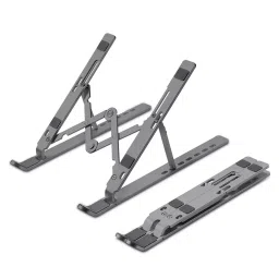Zebronics Dark Grey Aluminium Alloy Laptop Stand Compatible with 9 - 15.6 inch Laptops-image-49