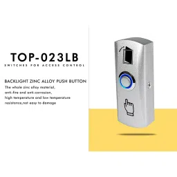 Team Office Zinc Alloy Door Exit Push Button For Access Control image 3