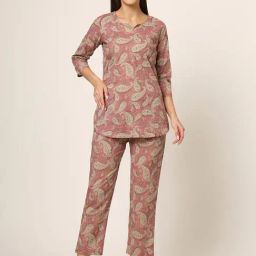 Divena Pink Printed Top With Pyjamas-image-30