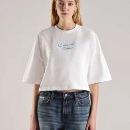 calvin klein jeans Calvin Klein White Cotton Logo Printed Short Sleeves T-Shirt-picture-21